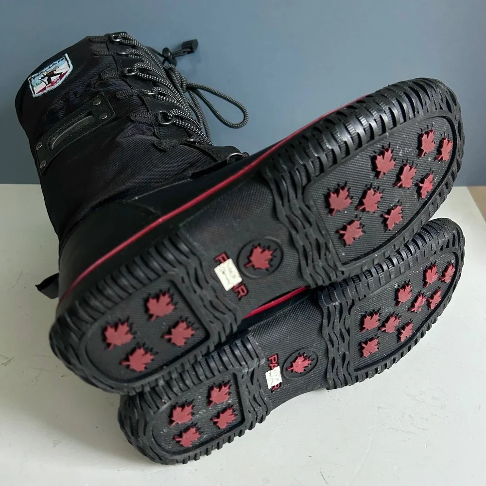 Pajar Tall Winter‎ Duck Snow boots Women EUR 39 US 7 - 7.5 Black Lace up Sherpa